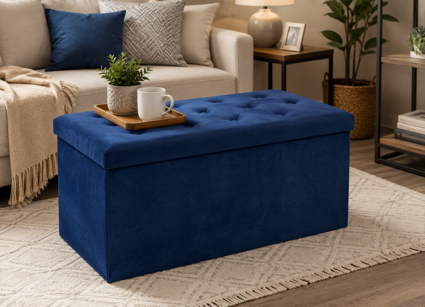 Storage Ottoman Folding Solid Space Saving Box