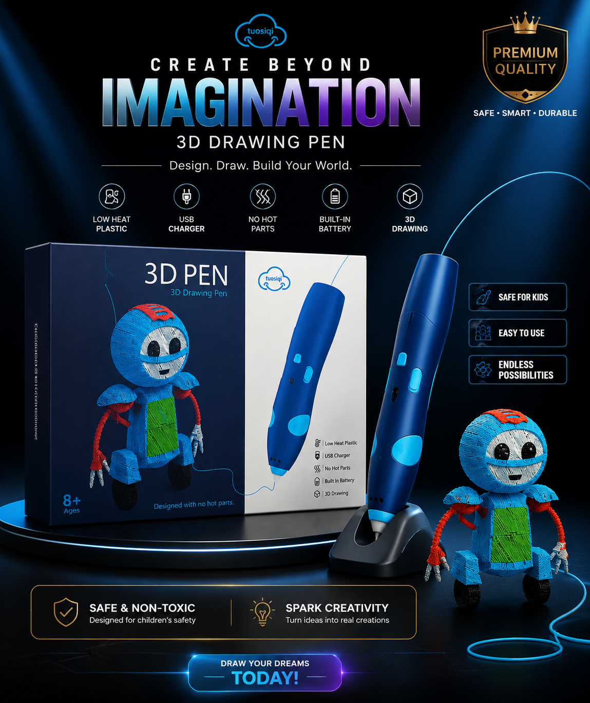 3D Pen Printing And Drawing Pen For Kids