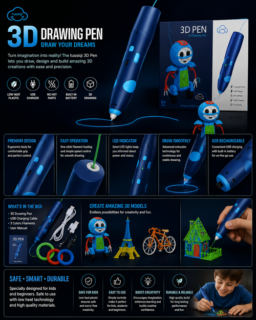 3D Pen Printing And Drawing Pen For Kids