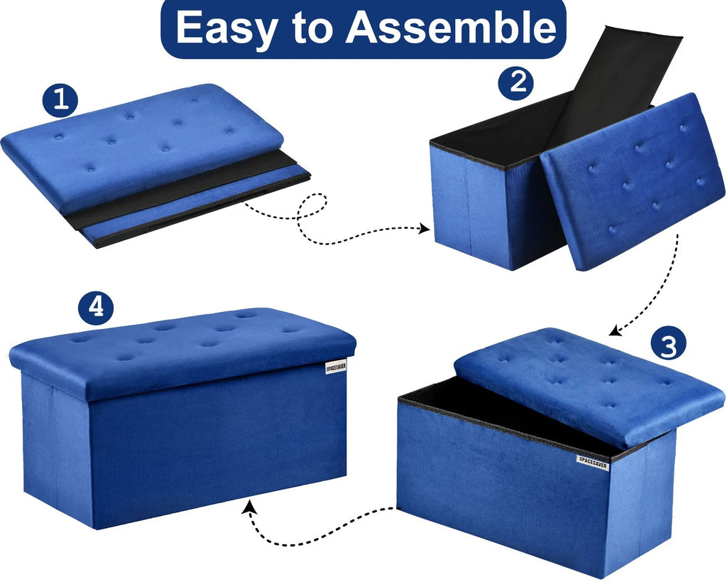 Storage Ottoman Folding Solid Space Saving Box